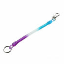 Lobster Hook Purple Blue Spring Stretchy Coil Keyring Keychain Strap Rope C P1Y3