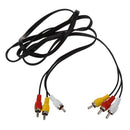 Fasdga Triple 3 Male RCA Composite Audio Video DVD TV AV Cable 1.4M
