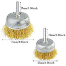 3X(9 Packs Wire Drill Brush Sets,9 Sizes Brass Coated Wire Brush for Rust P