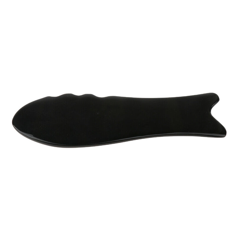 2 Pcs Manual Fish Shaped Gua Sha Board Massage Tools Black, Easy to Clean