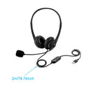 Wired USB Headset Noise Cancelling With Microphone Call Center Audio Controls