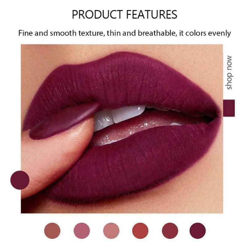 6pcs Matte Lipstick Set Wasserdicht Make Up Lippenstift Beauty Cosmetic Y0B0