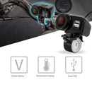 2 USB Motorcycle Waterproof Mobile Phone Charger Socket Connector Yellow