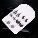 5 Pairs/Set Fatima Hamsa Crystal Earring Stud Earrings for Women Dazzling Retro