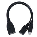 2 in1 Micro USB Male to Female to USB 2.0 Power Charging OTG Adapter Cable Ew