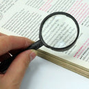 Handheld Black Plastic Frame 40mm Diameter Glass Lens 10x Magnifier Magnifying