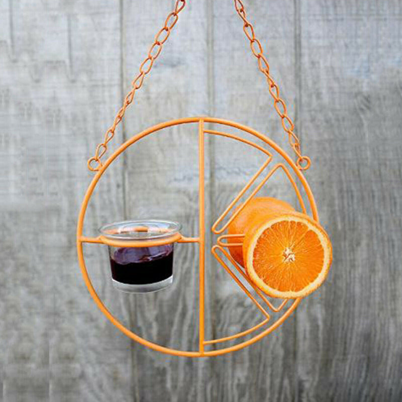 Iron Bird Feeder Hanging Feed Support Hanging Coating for Garden Accessory