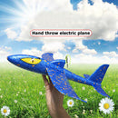 Electric Hand Throwing Glider Plane Park EPP Foam Gliding Aircraft (Blue) A