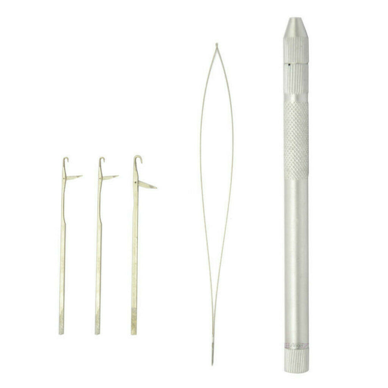 Ventilating Wire Pulling Hook Loop Threader Needles Kit for Making Lace Wig Hair