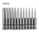 12Pcs 50mm Hollow Plum Blossoms  Screw Driver Bits Magnetic Set T5-T40
