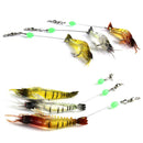 3Pcs/Lot Shrimp Soft Fishing Lure 9Cm 6G Artificial Bait with Luminous Bead