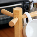 Wooden Cup Holder, Removable Coffee Mug Tree Rack Organizer with 6 Hooks Stand