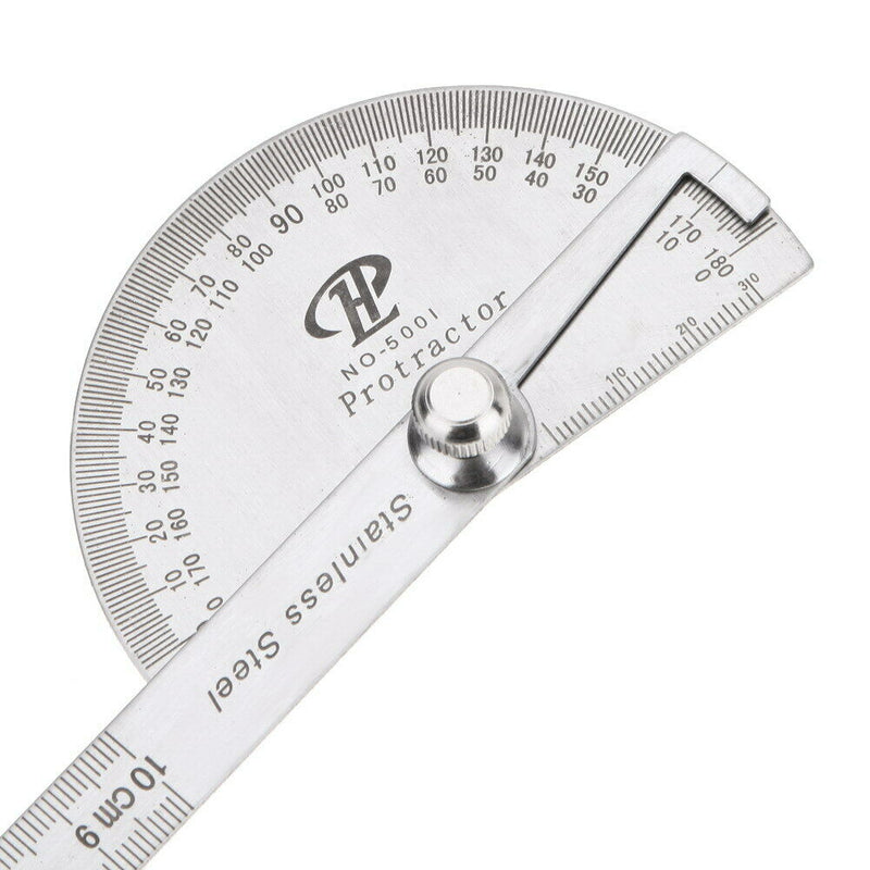 Stainless Steel 180 degree Protractor Angle Finder Rotary Measuring Ruler A