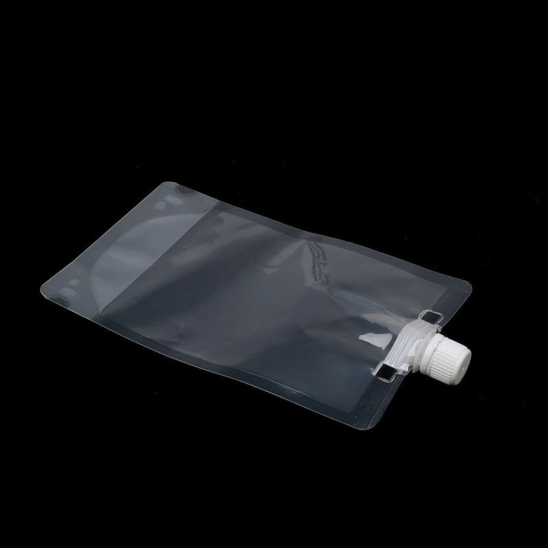 1PC 500ml clear spout stand up bag liquid juice flask pouch bags with cap B Gw