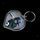 10x Clear Heart Blank Plastic Insert Photo Picture Frame Key Ring Keychain