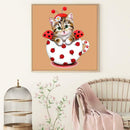5D DIY Diamond Painting Lovely Cup Cat Cross Stitch Embroidery Mosaic Kits