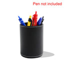 Desk Stationery PU Leather Student Pen Holder Round Gift Pencil Box Decorative