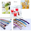 Stainless Steel Straws,6pcs Filter Spoon Straw, Reusable Spoon Straws, Stra