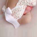 2pcs Newborn Shoot Photography Props Girls Lace Rompers Headband (White) A