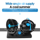 12V Dual Head Car Fan 2 Speeds 5 Blades Dashboard Electric Cooling Fan A