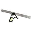 12'' Combination Square Heavy Duty Stainless Steel Protractor Square Ruler