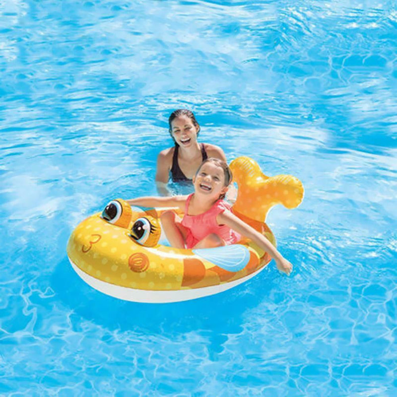 Child Swimming Ring Baby Pool Seat Float Aid Trainer Water Cartoon Boat
