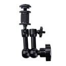 7" Black New Adjustable  Arm With 1/4" Monitor Holder Adapter Universal