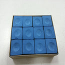 One Dozen (12 pieces) BLUE Chalk Billiard Pool Table MulticolorOZ