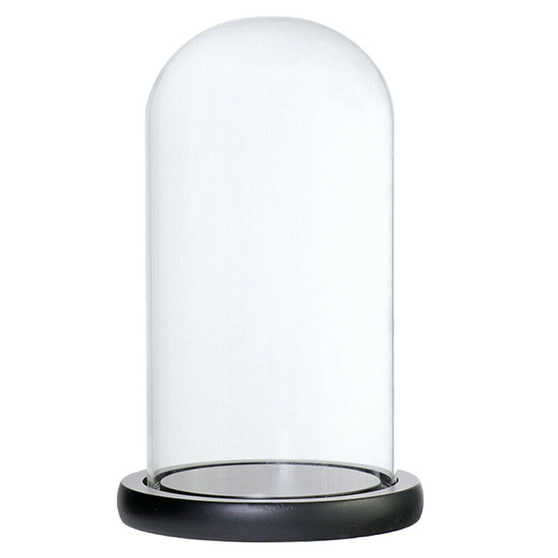 Display Glass Dome Cover Jar for Party Festival Wedding Xmas Decor_Black D