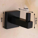Wall Hooks,Modern Pure Black Design Wall Mounted Stainless Steel Wall Hooks R5S1