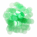 100pcs Clear Green Plastic Bingo Chips 1.9cm