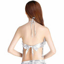 Women Fashion Sexy Latin Belly Dance Sequin Bra Tassel Top With Chest Party F7I1