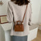 Fashion Solid Women Shoulder Handbag PU Totes Crossbody Bags (Light Brown)