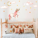 Cute Unicorns Moon Cloud Wall Stickers Nordic Style Room Decor DIY Wall Dec C Bj