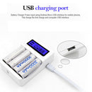 4 Slots LCD Plug Battery Batteries Charger For DC 5V 2A AA/AAA Rechargeable 2018