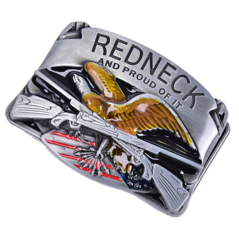 Western Steer Eagle Platinum Color Beauty Cowboy Rodeo Style Belt BuckleB Bj