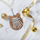 8 Keys Mini Kalimba Mahogany Wood Thumb Piano Marimbas Finger Piano with Lanyard