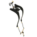 Black Adjustable Leather Saxophone Shoulder Neck Strap with Buckle Width 24 S7T4