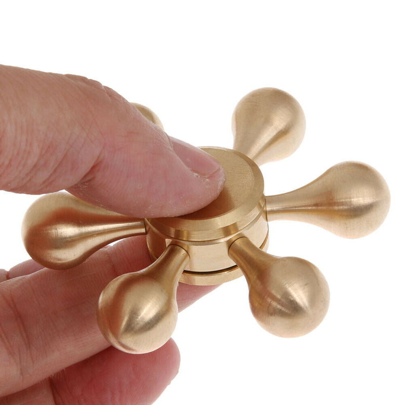 Six Angle Water Drop Gyro Finger Spinner Fidget Spinner(Golden)