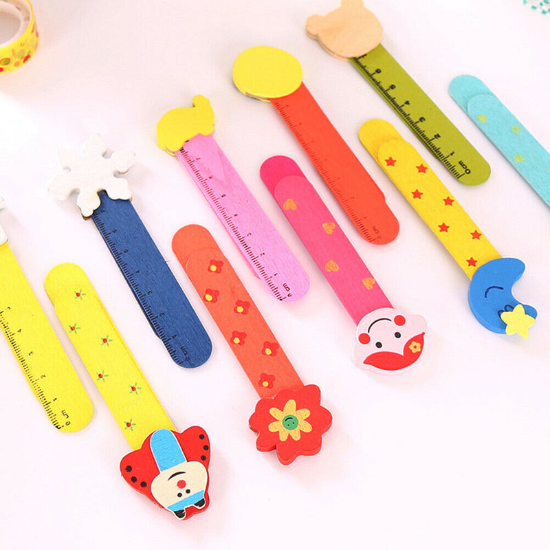 Cute Cartoon Wood Bookmark Book Page Paper Clip Student Stationery Supplies