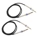 2 Pack 1/4 inch TRS to 1/4 inch TRS Balanced Interconnect Cable Cord, 6Feet