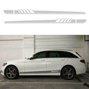 2pcs Car Side Body Vinyl Decals Long Stripe Stickers for Mercedes-Benz(Grey