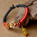 Chinese Style Jewelry Simple Fashion Big Red Jade Line Agate Fine Bracelet