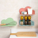 Iron Art Cloud Shape Wall Shelf Punching Hanger Storage Rack Living Room Be