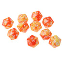 10 Pieces Of D20 Opaque Dice For RPG D\u0026D Orange Yellow With
