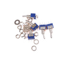 5Pcs ON-OFF-ON 3Pin 3Position Mini Ratching Toggle Switch AC 125V/6A  JR