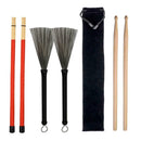 5A Drumsticks + Wire Brushes + Rod Brush Sticks For Most Drum Accessories