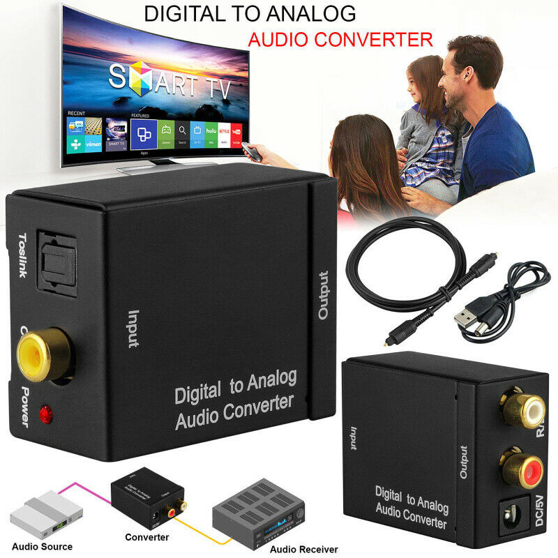 3.5MM Digital Optical Toslink SPDIF Coax to Analog RCA Audio Converter Adapter