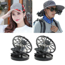 2x Clip-on Cap Mini Solar Powered Fan for Indoor Outdoor Air Cooling Fan