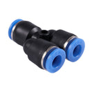 6 mm to 6 mm Y Shaped Push In Connector Compressed Air Fittings, 2 pcs T2V8